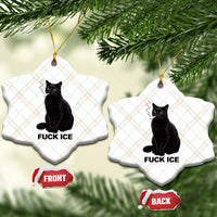 Fck Ice Smoking Cat Ceramic Ornament Subtle FDT Black Cat Meme