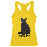 Fck Ice Smoking Cat Racerback Tank Top Subtle FDT Black Cat Meme