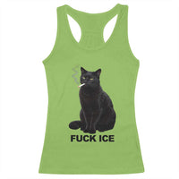 Fck Ice Smoking Cat Racerback Tank Top Subtle FDT Black Cat Meme