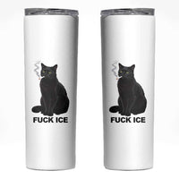 Fck Ice Smoking Cat Skinny Tumbler Subtle FDT Black Cat Meme