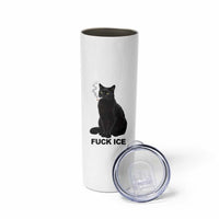 Fck Ice Smoking Cat Skinny Tumbler Subtle FDT Black Cat Meme