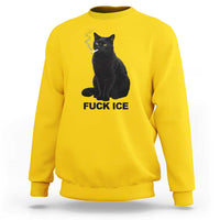 Fck Ice Smoking Cat Sweatshirt Subtle FDT Black Cat Meme