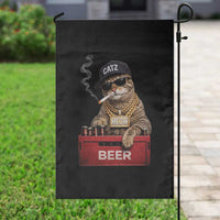 Funny Smoking Cat Meme Garden Flag Vintage Graphic Cigarette Kitty Beer Cat Lover