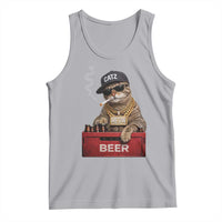 Funny Smoking Cat Meme Tank Top Vintage Graphic Cigarette Kitty Beer Cat Lover