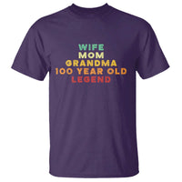 100th Birthday Gifts For Women T Shirt Wife Mom Grandma 100 Year Old Legend
