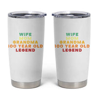 100th Birthday Gifts For Women Tumbler Cup Wife Mom Grandma 100 Year Old Legend