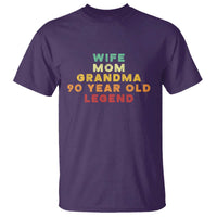 90th Birthday Gifts For Women T Shirt Wife Mom Grandma 90 Year Old Legend