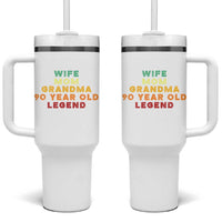 90th Birthday Gifts For Women Tumbler With Handle Wife Mom Grandma 90 Year Old Legend