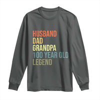 100th Birthday Long Sleeve Shirt Husband Dad Grandpa 100 Year Old Legend
