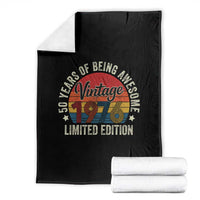 Funny 50th Birthday Throw Blanket Vintage 1976 Limited Edition 50 Year Old Bday Gifts