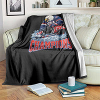 USA Ice Hockey Throw Blanket Eagle Dominates Canada 2026 Hockey Champions