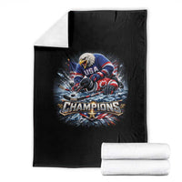 USA Ice Hockey Throw Blanket Eagle Dominates Canada 2026 Hockey Champions Graphic