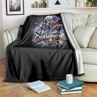 USA Ice Hockey Throw Blanket Eagle Dominates Canada 2026 Hockey Champions Graphic