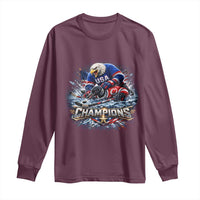 USA Ice Hockey Long Sleeve Shirt Eagle Dominates Canada 2026 Hockey Champions Graphic