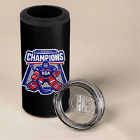 USA Ice Hockey 4 in 1 Can Cooler Tumbler America Champions Patriotic Ice Hockey Team Fan