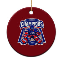 USA Ice Hockey Ceramic Ornament America Champions Patriotic Ice Hockey Team Fan