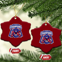 USA Ice Hockey Ceramic Ornament America Champions Patriotic Ice Hockey Team Fan
