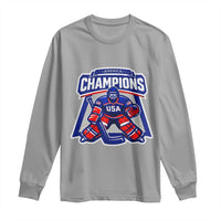 USA Ice Hockey Long Sleeve Shirt America Champions Patriotic Ice Hockey Team Fan