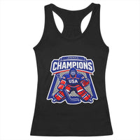 USA Ice Hockey Racerback Tank Top America Champions Patriotic Ice Hockey Team Fan