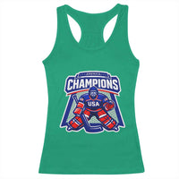 USA Ice Hockey Racerback Tank Top America Champions Patriotic Ice Hockey Team Fan