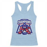 USA Ice Hockey Racerback Tank Top America Champions Patriotic Ice Hockey Team Fan