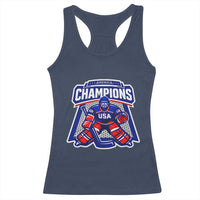 USA Ice Hockey Racerback Tank Top America Champions Patriotic Ice Hockey Team Fan