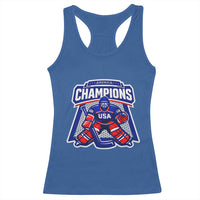 USA Ice Hockey Racerback Tank Top America Champions Patriotic Ice Hockey Team Fan
