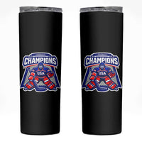 USA Ice Hockey Skinny Tumbler America Champions Patriotic Ice Hockey Team Fan