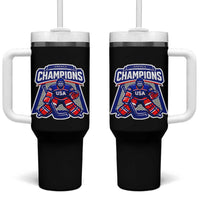 USA Ice Hockey Tumbler With Handle America Champions Patriotic Ice Hockey Team Fan