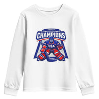 USA Ice Hockey Youth Sweatshirt America Champions Patriotic Ice Hockey Team Fan
