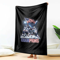 USA Ice Hockey Throw Blanket Hockey Champions 2026 USA Players Raising Flag On Ice