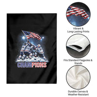 USA Ice Hockey Garden Flag Hockey Champions 2026 USA Players Raising Flag On Ice