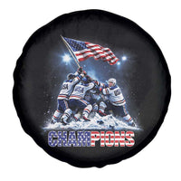 USA Ice Hockey Spare Tire Cover Hockey Champions 2026 USA Players Raising Flag On Ice