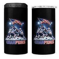 USA Ice Hockey 4 in 1 Can Cooler Tumbler Hockey Champions 2026 USA Players Raising Flag On Ice