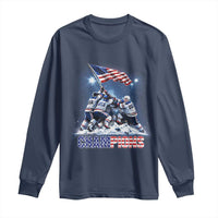 USA Ice Hockey Long Sleeve Shirt Hockey Champions 2026 USA Players Raising Flag On Ice