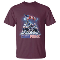 USA Ice Hockey T Shirt Hockey Champions 2026 USA Players Raising Flag On Ice