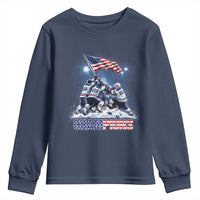 USA Ice Hockey Youth Sweatshirt Hockey Champions 2026 USA Players Raising Flag On Ice