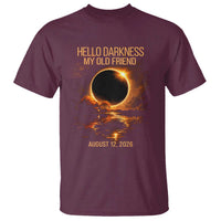 Solar Eclipse 2026 T Shirt Hello Darkness 12 August 2026 Totality Gift