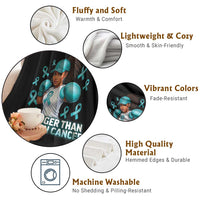 Black Women Fight Ovarian Cancer Awareness Throw Blanket African American Teal Ribbon Support