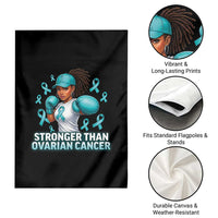 Black Women Fight Ovarian Cancer Awareness Garden Flag African American Teal Ribbon Support