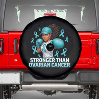 Black Women Fight Ovarian Cancer Awareness Spare Tire Cover African American Teal Ribbon Support