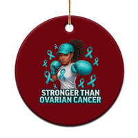 Black Women Fight Ovarian Cancer Awareness Ceramic Ornament African American Teal Ribbon Support