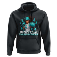 Black Women Fight Ovarian Cancer Awareness Hoodie African American Teal Ribbon Support