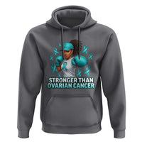Black Women Fight Ovarian Cancer Awareness Hoodie African American Teal Ribbon Support