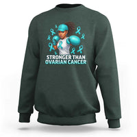 Black Women Fight Ovarian Cancer Awareness Sweatshirt African American Teal Ribbon Support