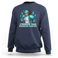 Black Women Fight Ovarian Cancer Awareness Sweatshirt African American Teal Ribbon Support