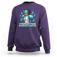 Black Women Fight Ovarian Cancer Awareness Sweatshirt African American Teal Ribbon Support