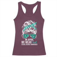 Sexual Assault Awareness Racerback Tank Top In April We Wear Teal Women