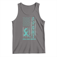 Sexual Assault Awareness Tank Top Fight Cancer American Flag Teal Ribbon
