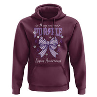 In May We Wear Purple Lupus Awareness Hoodie Purple Ribbon Coquette Bow